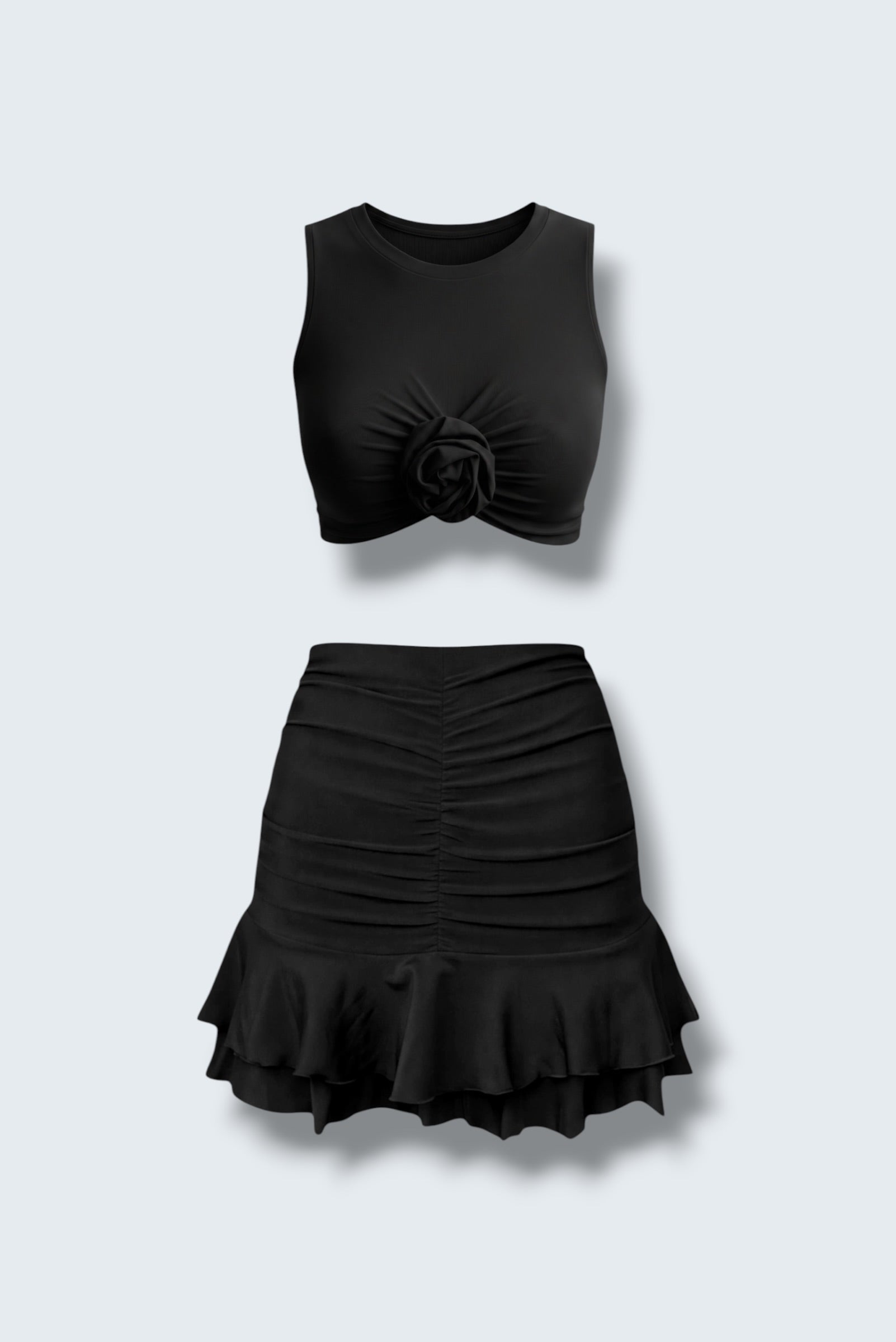 Set Flower Tank Top BL x Skirt Doll BL