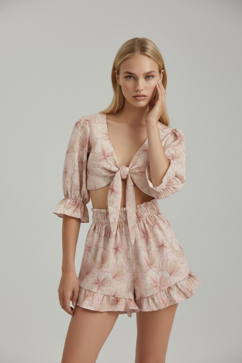 Pantaloni scurți Pink Floral