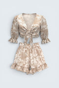 Set J’ADORE Beige x Shorts Ruffles
