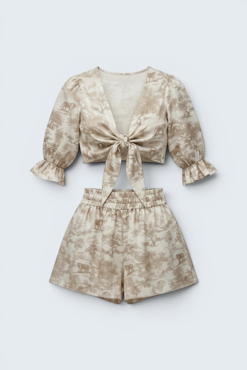 Set J’ADORE Beige x Shorts
