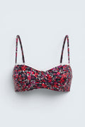 The Saint 54 Give&Shine floral print shaping top with delicate ecru lace trim and adjustable spaghetti straps.